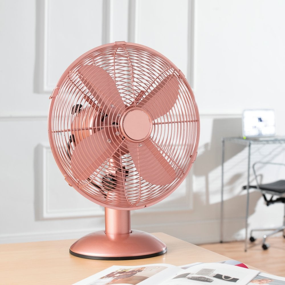 12" Rose Gold Desk Fan