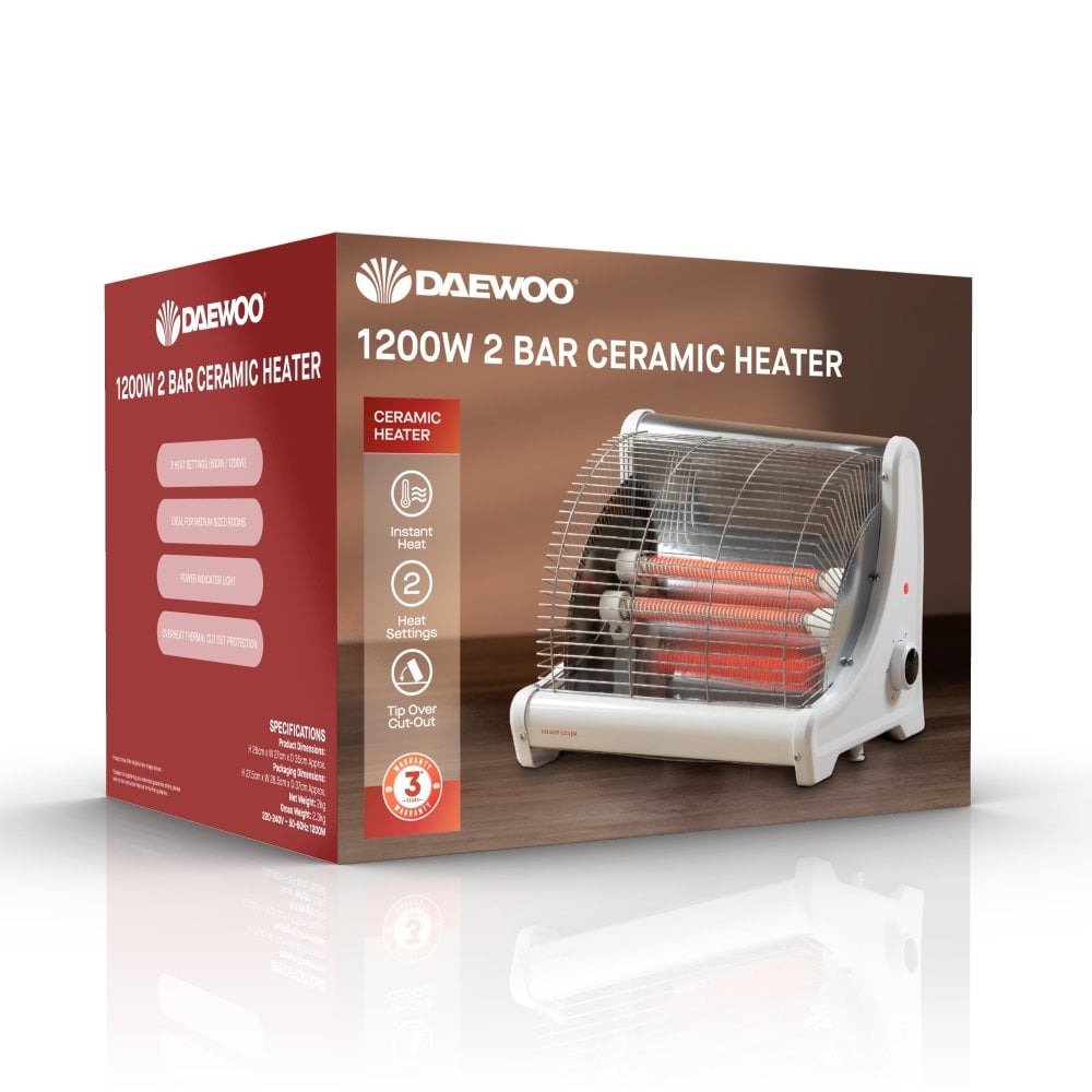 1200W 2 Bar Ceramic Heater