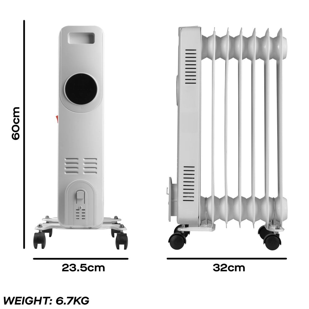 1500W Oil Filled Radiator with LED Display & Remote Control