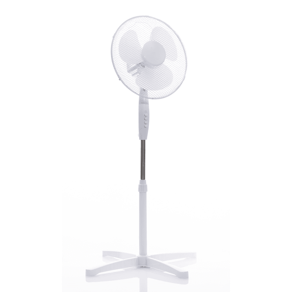 16" White Pedestal Fan with Clip On Base