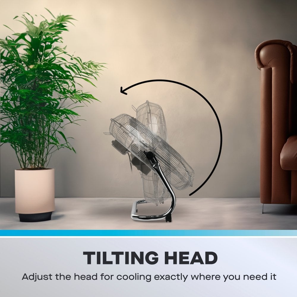 18" High Velocity Chrome Floor Fan