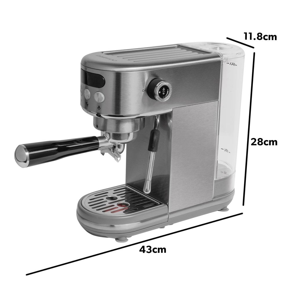 Daewoo 20 Bar Digital Compact Espresso Coffee Maker