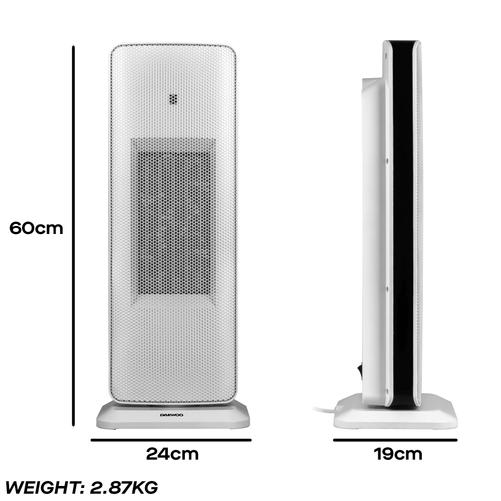 2000W Ceramic PTC Tower Fan Heater with Oscillation