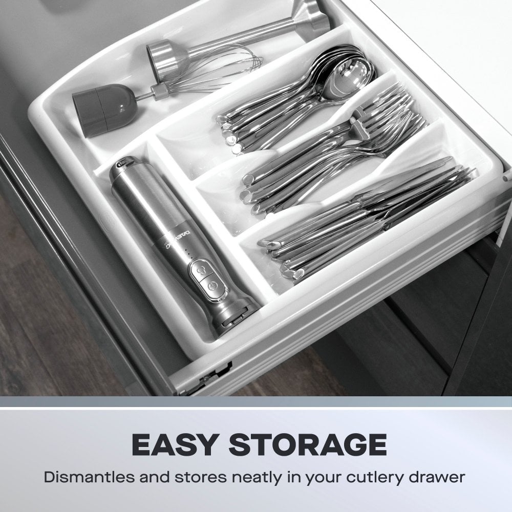 200W Cordless Pro 3-in-1 Hand Blender Set with Whisk, Chopper & Jug