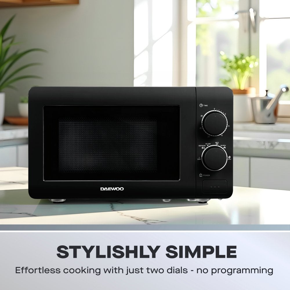 20L Black Manual 800W Microwave