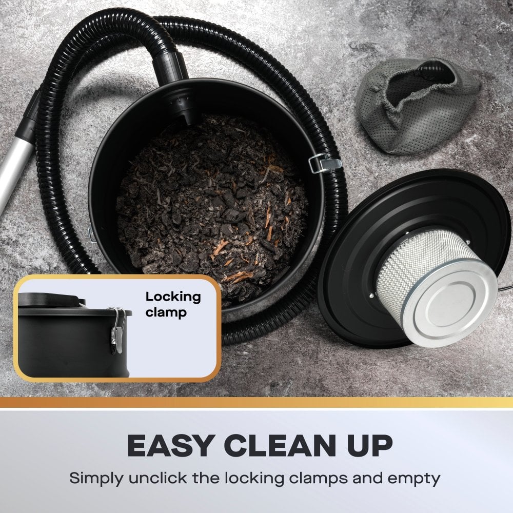 Daewoo 20L Fireplace Ash Vacuum Cleaner with HEPA Filter
