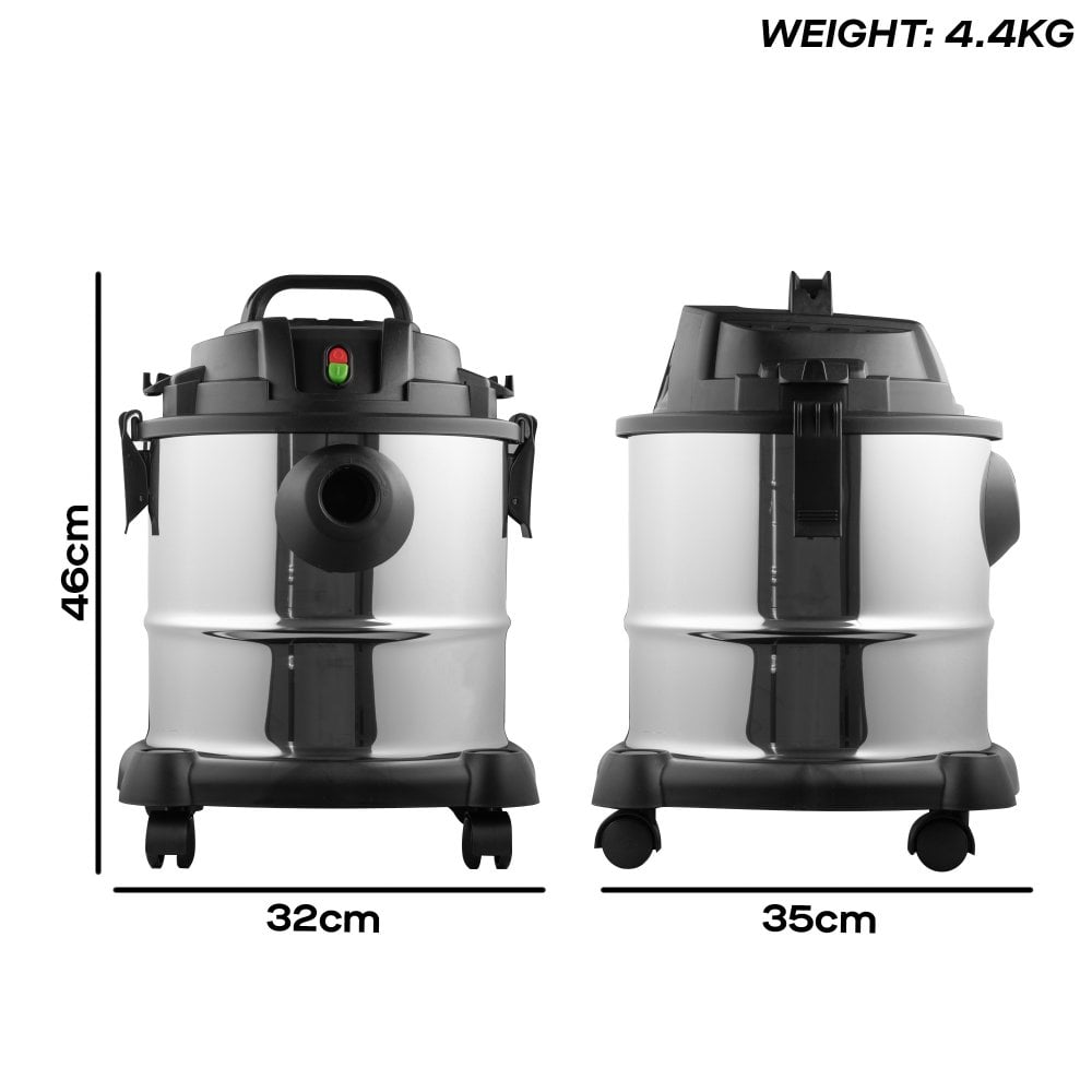 20L Wet & Dry Cylinder Vacuum Cleaner, 1000W