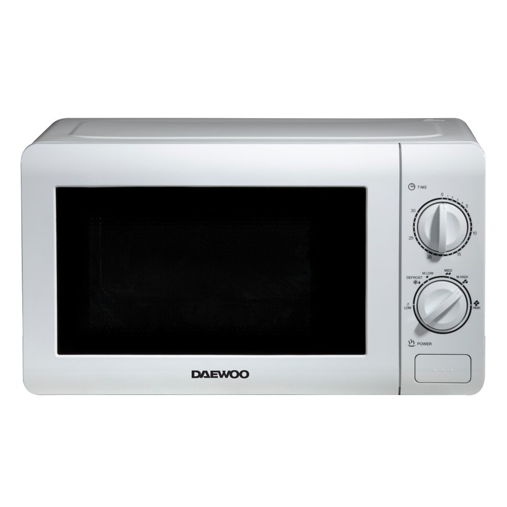 Daewoo 20L White Manual 800W Microwave with Stainless Steel Cavity