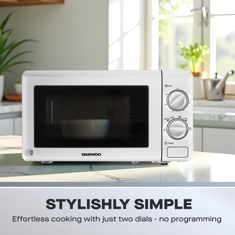 20L White Manual 800W Microwave