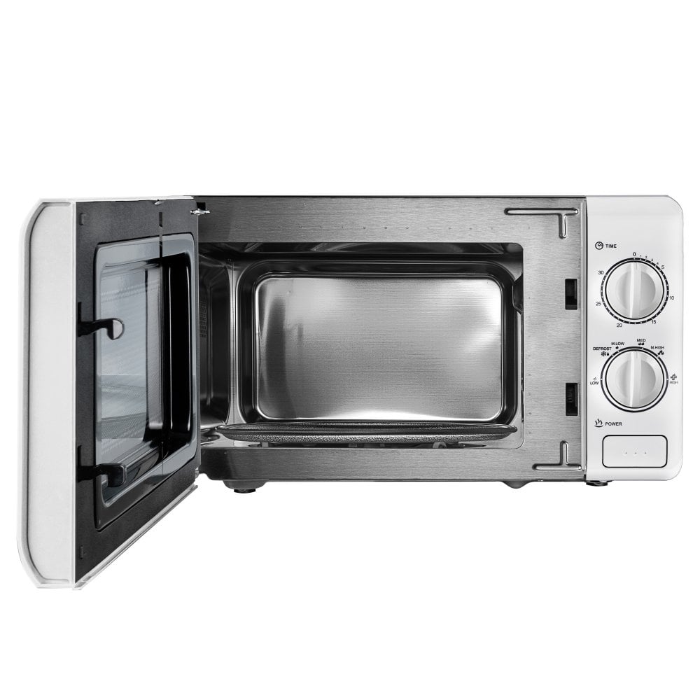 Daewoo 20L White Manual 800W Microwave with Stainless Steel Cavity