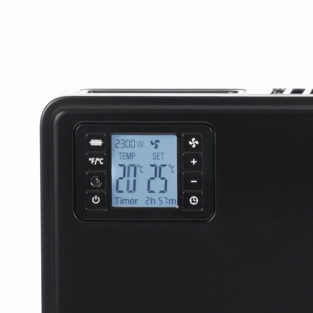 2300W Black Convector Heater with LCD Display & Remote Control