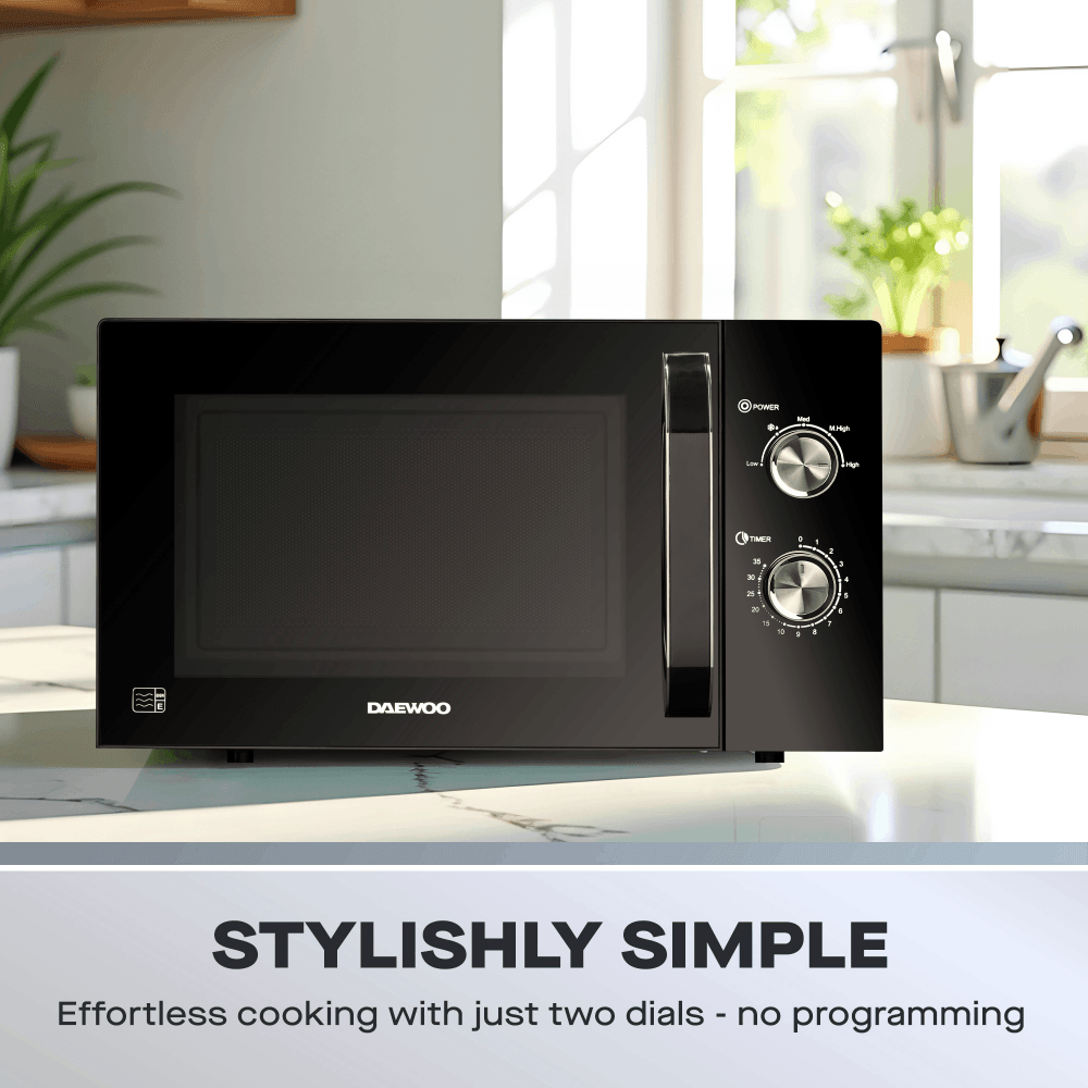 23L Black Manual 800W Microwave