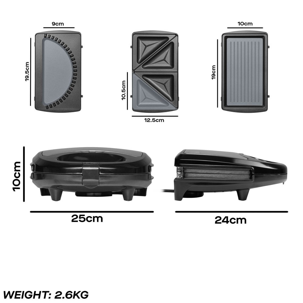 3-in-1 Sandwich, Panini, Crimp Maker