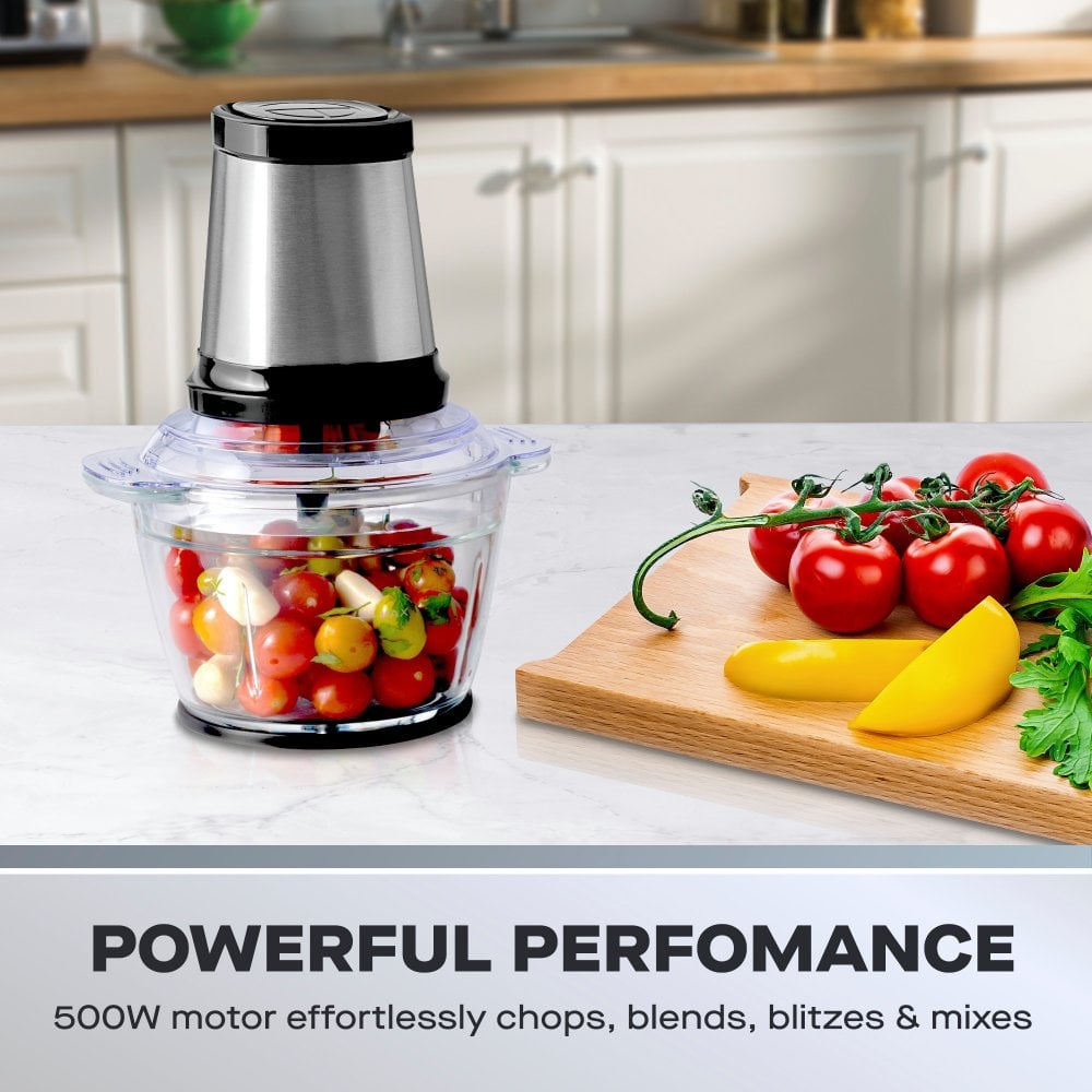 500W Mini Chopper with 1L Glass Bowl