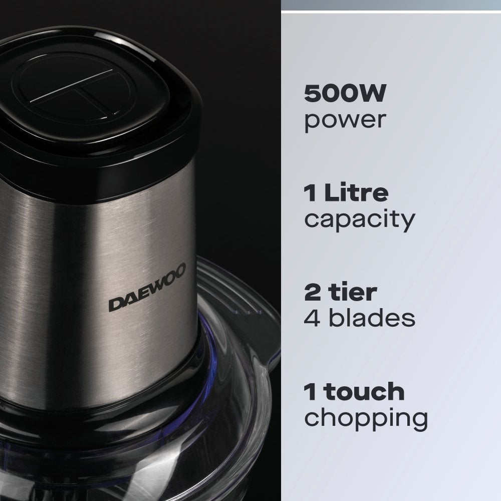 500W Mini Chopper with 1L Glass Bowl