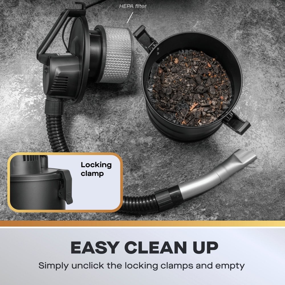 Daewoo 6L Fireplace Ash Vacuum Cleaner with Hepa Filter, 600W