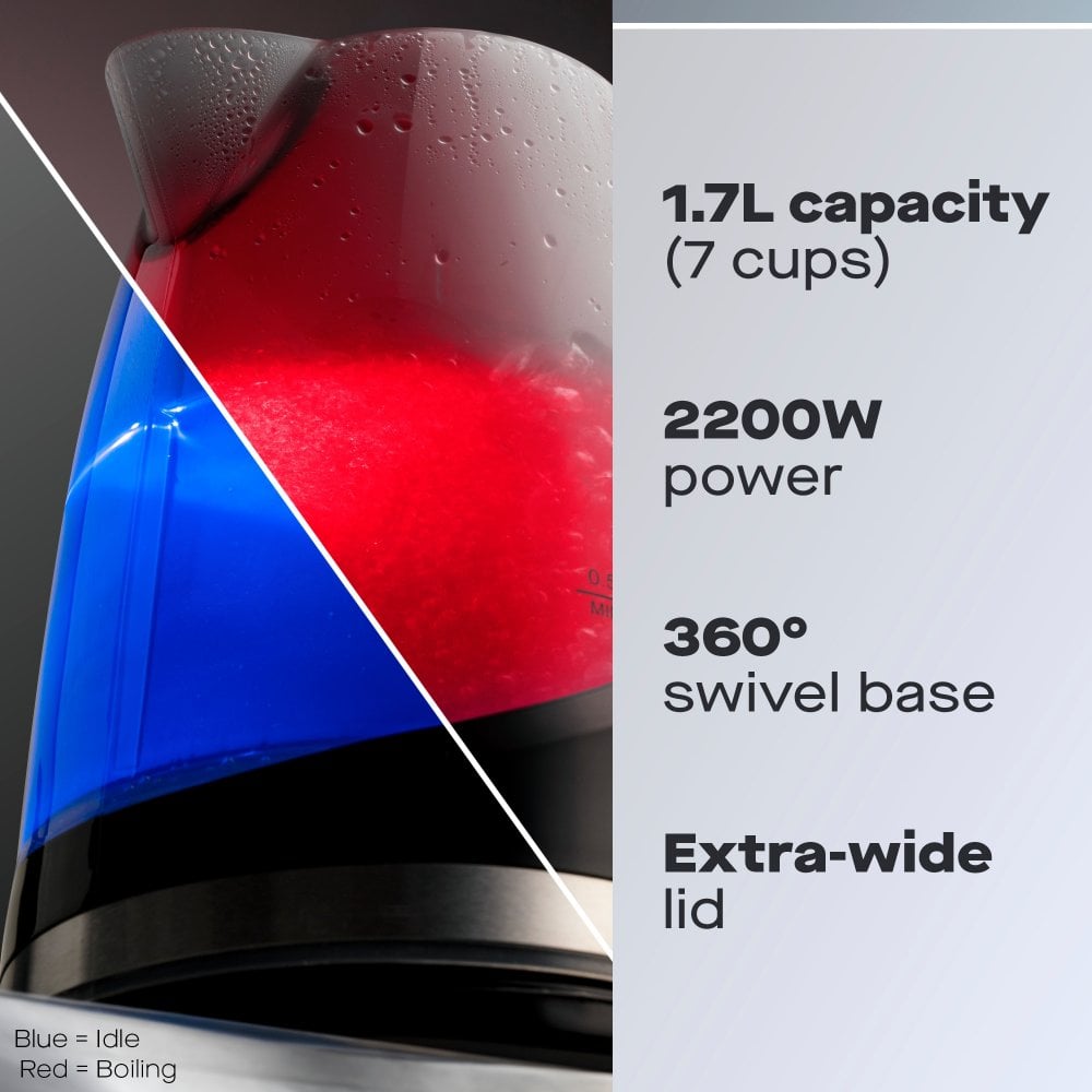 Black 1.7L Colour Changing Kettle