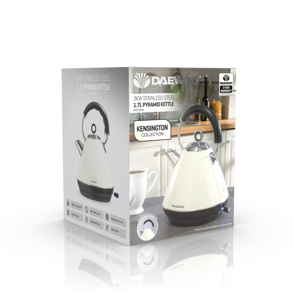 Cream Kensington 1.7L Pyramid Kettle