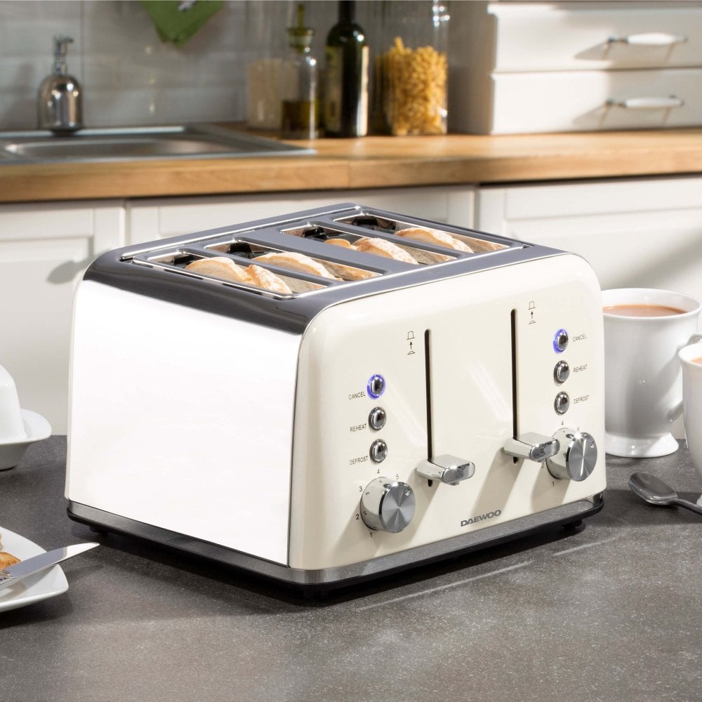 Cream Kensington 4 Slice Toaster