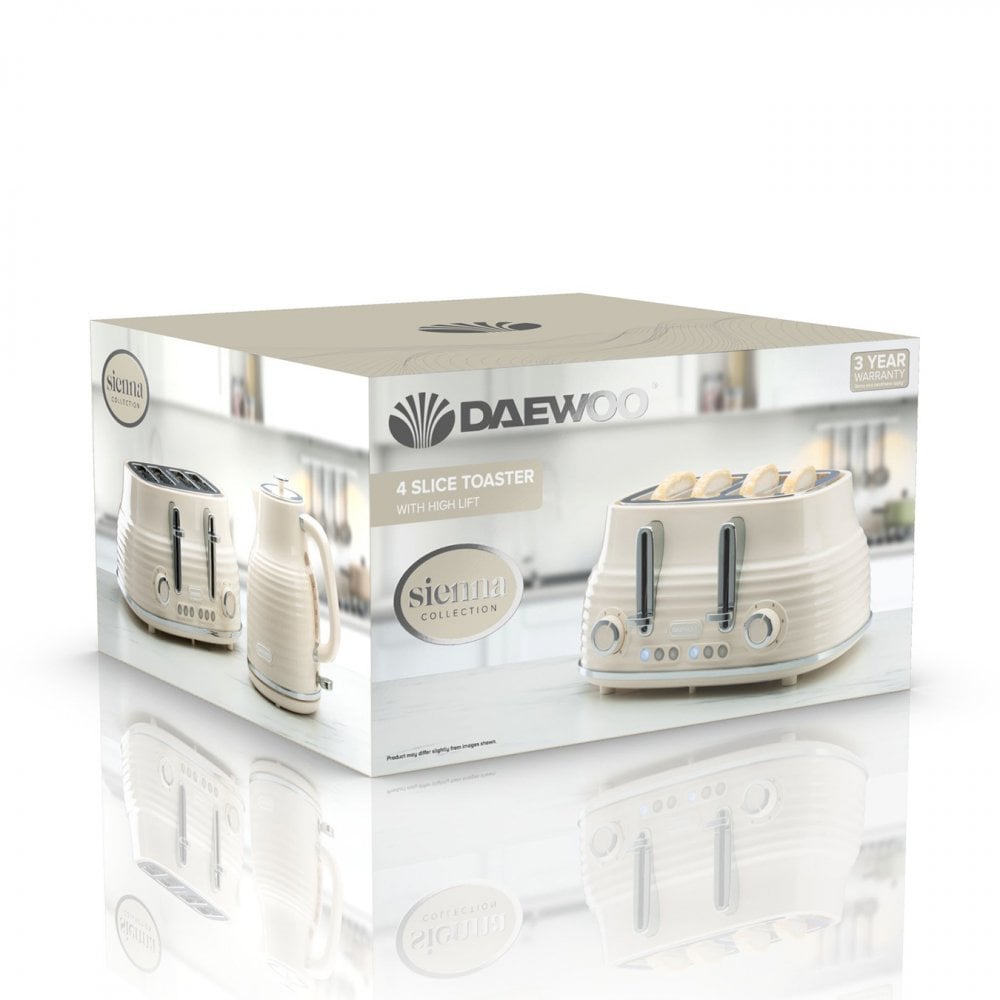 Cream Sienna 4 Slice Toaster