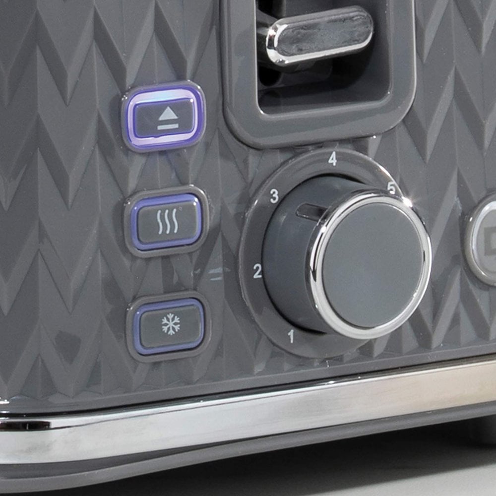 Dark Grey Argyle 4 Slice Toaster