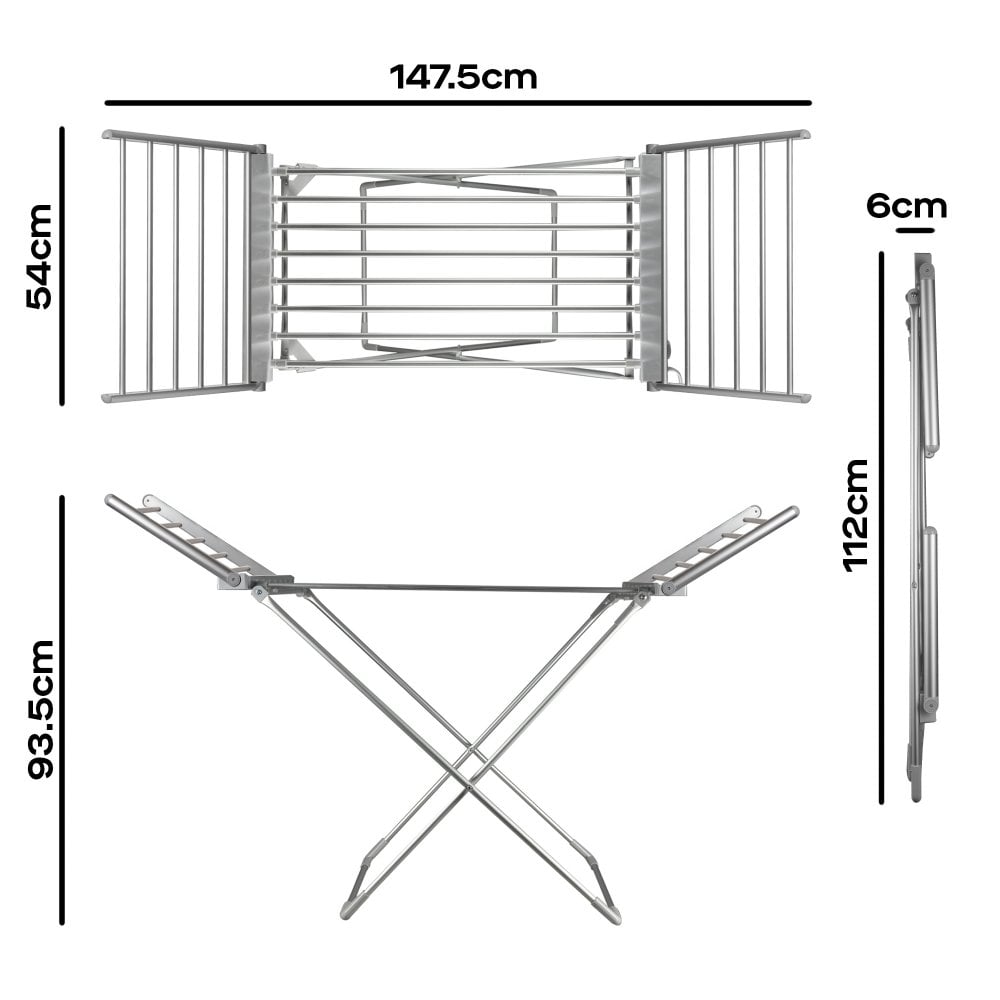 Foldable Winged Electric Heated Clothes Airer