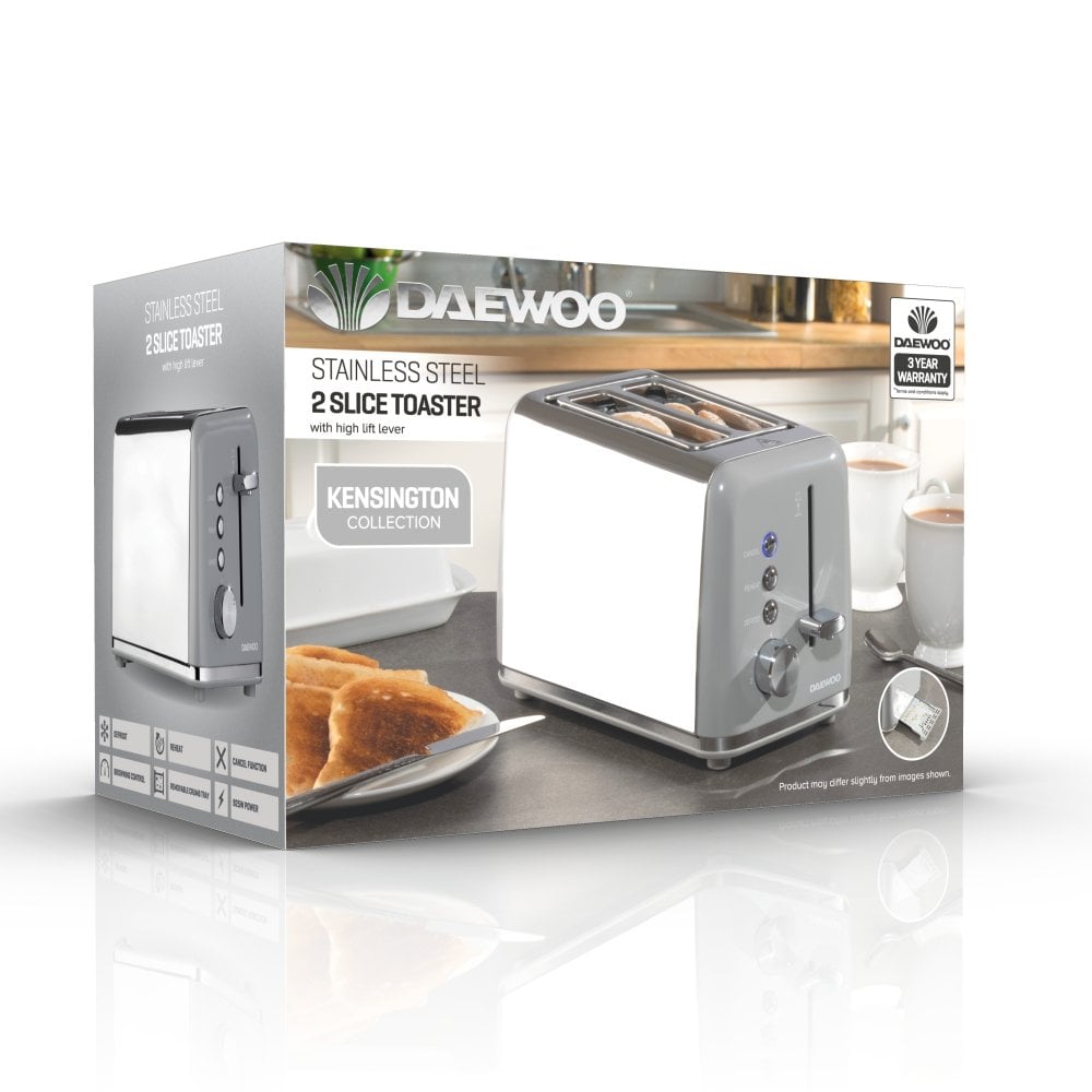 Grey Kensington 2 Slice Toaster