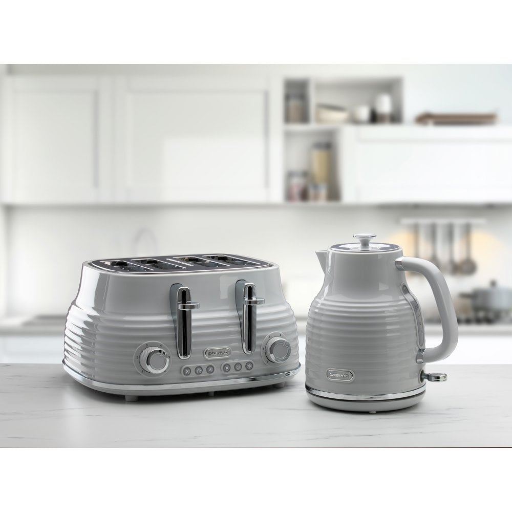 Grey Sienna 4 Slice Toaster
