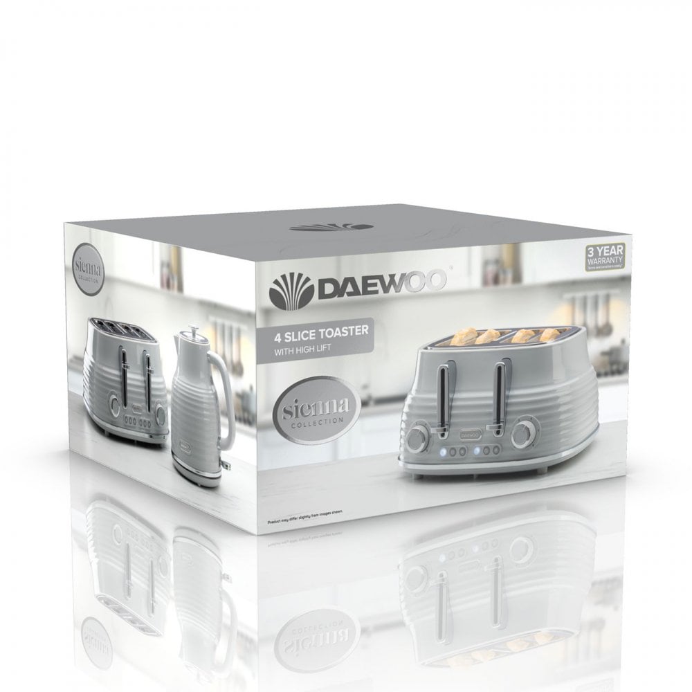 Grey Sienna 4 Slice Toaster