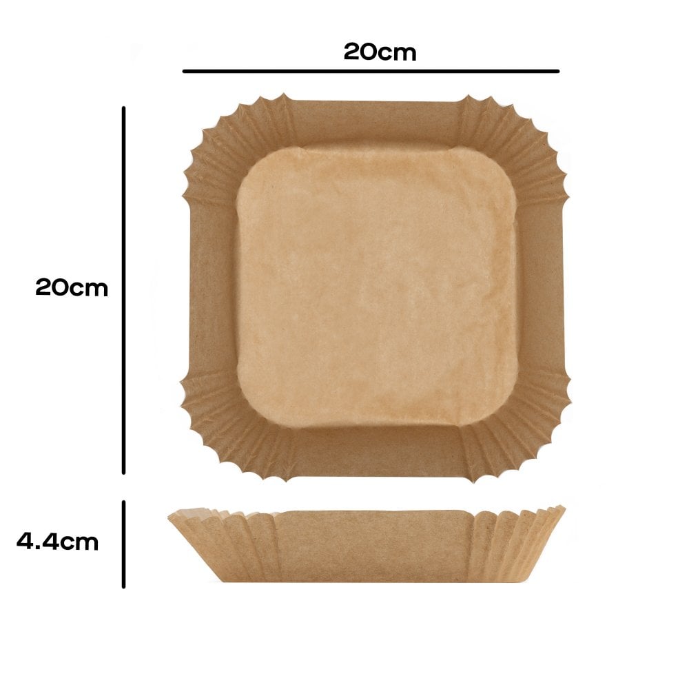 Prochef 20cm Square Air Fryer Paper Liners, 50pk