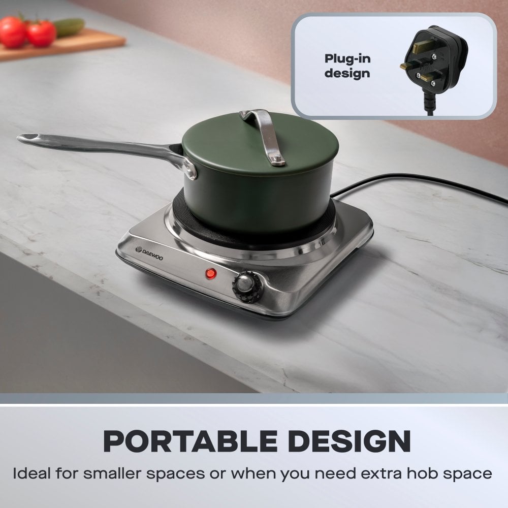 Single 1500W Stainless Steel Hot Plate Hob