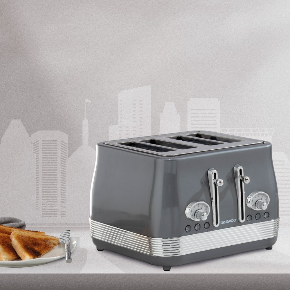 Smoked Grey Denver 4-Slice Toaster