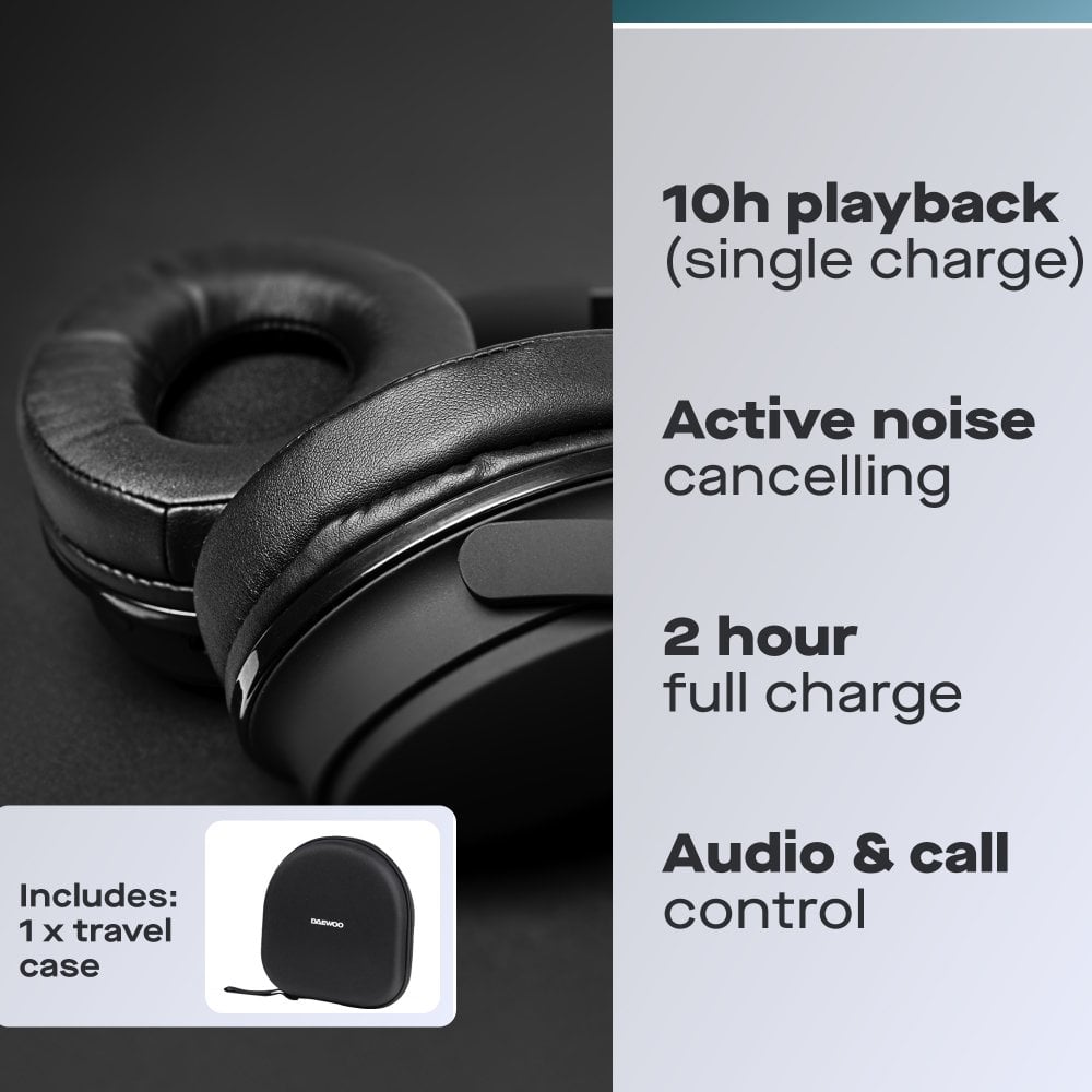 Sonic Beat Noise Cancelling Bluetooth Headphones with Travel Case