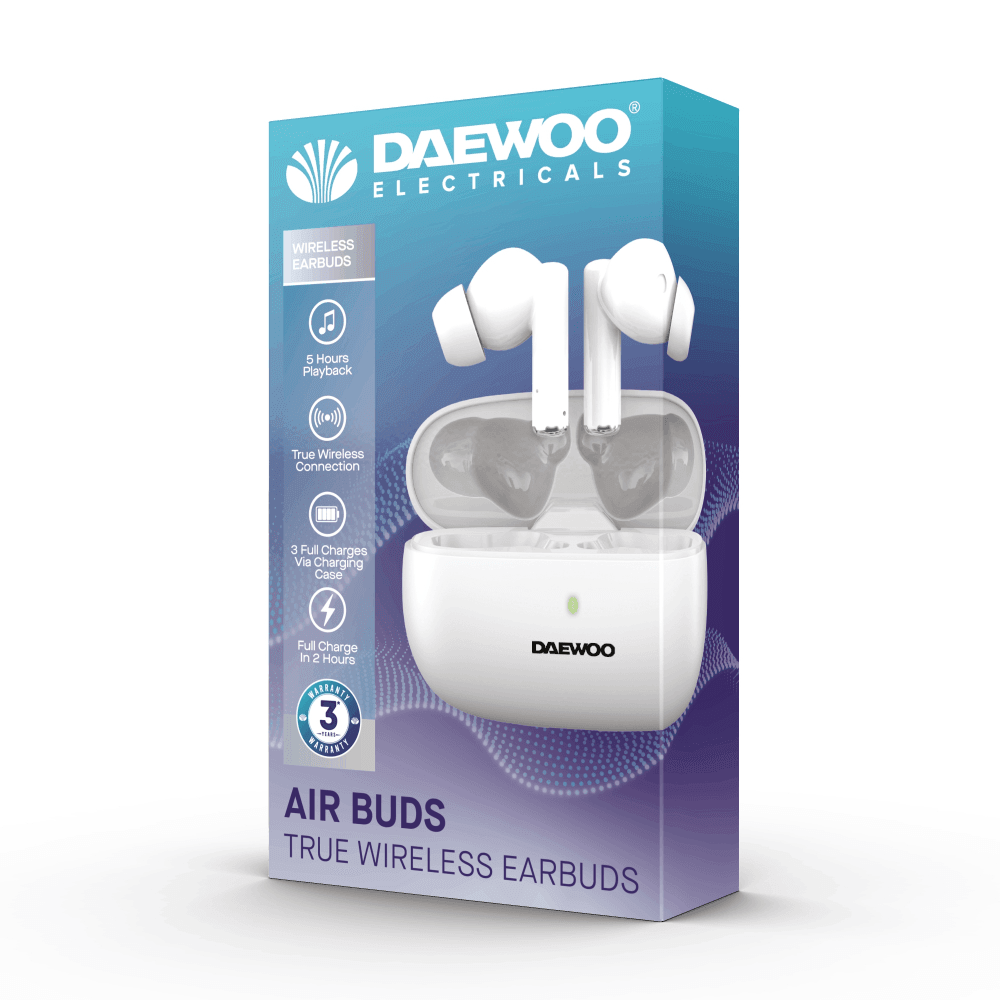 White Air Buds True Wireless Bluetooth Earbuds