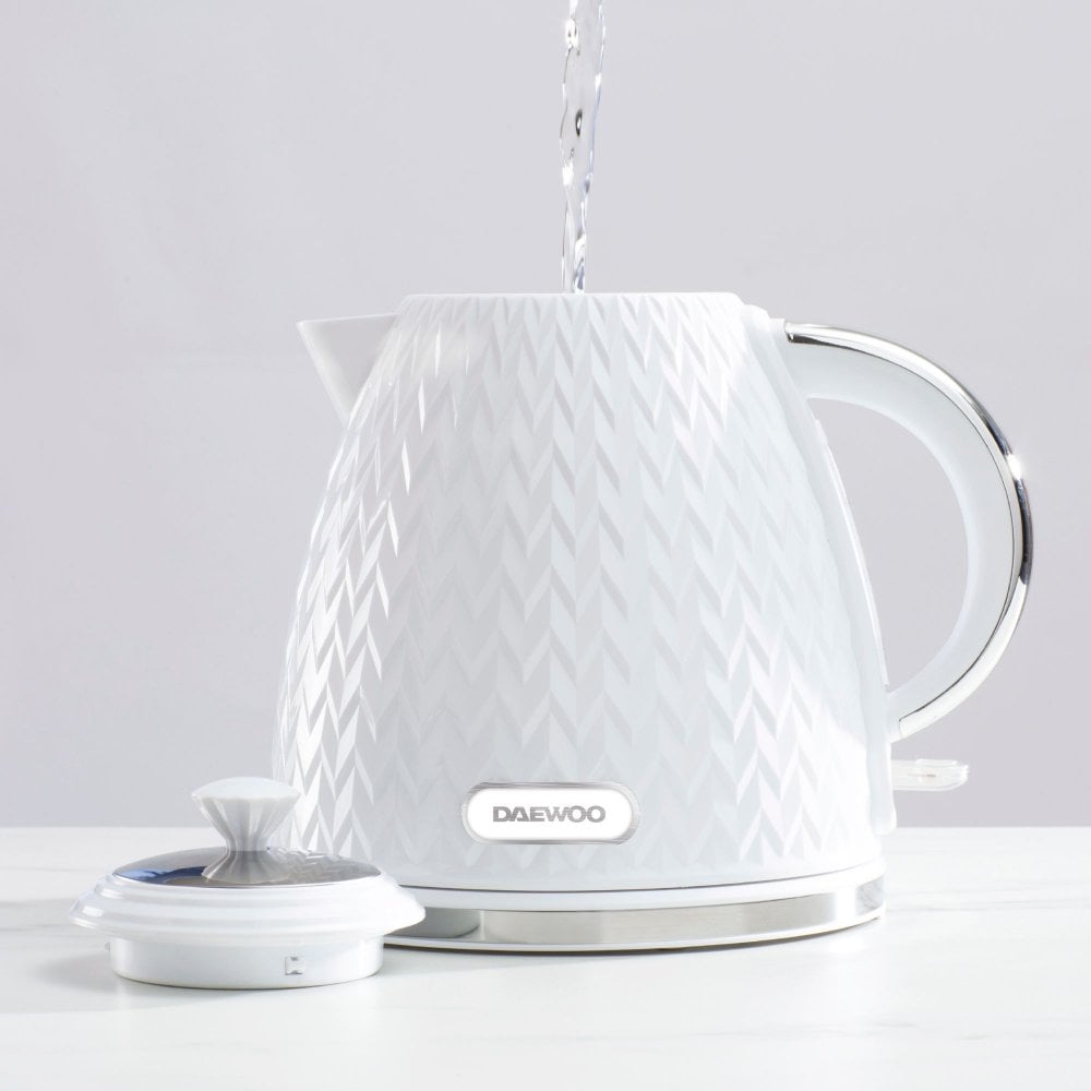 White Argyle 1.7L Jug Kettle