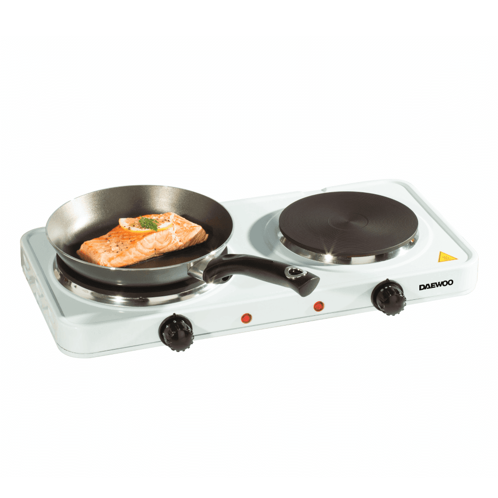 Essentials 2500W Cast Iron Double Hotplate