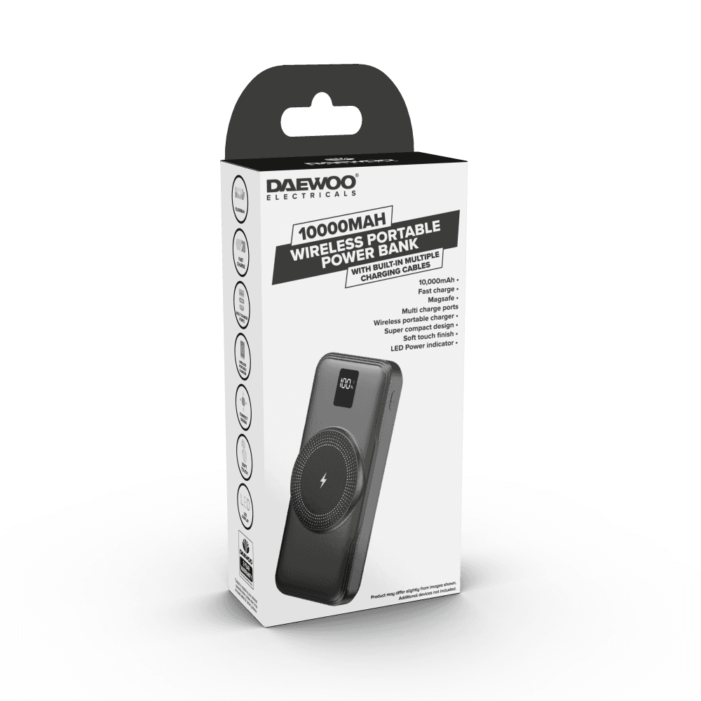 10000mAh Portable Power Bank with Built-in Cables