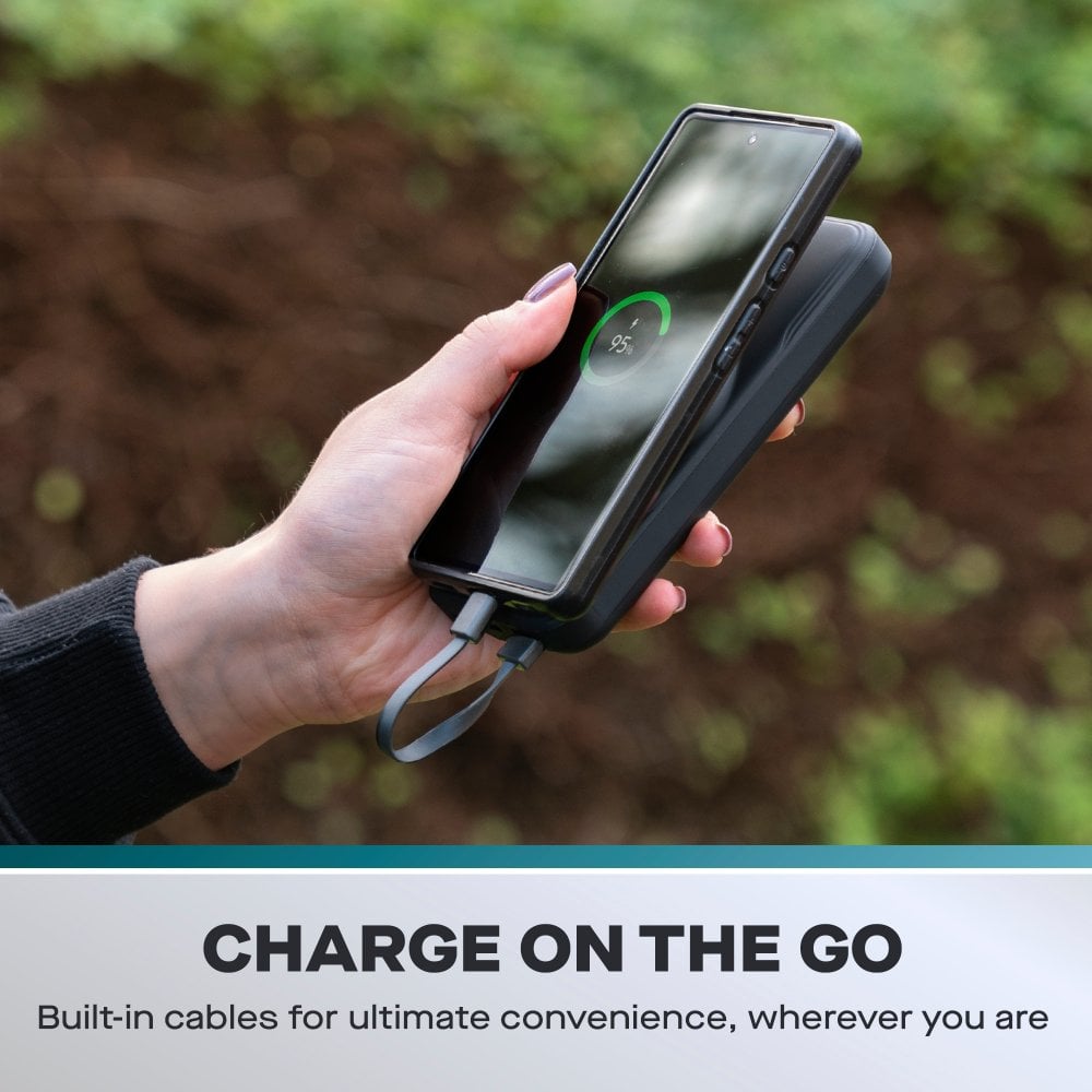 10000mAh Portable Power Bank with Built-in Cables