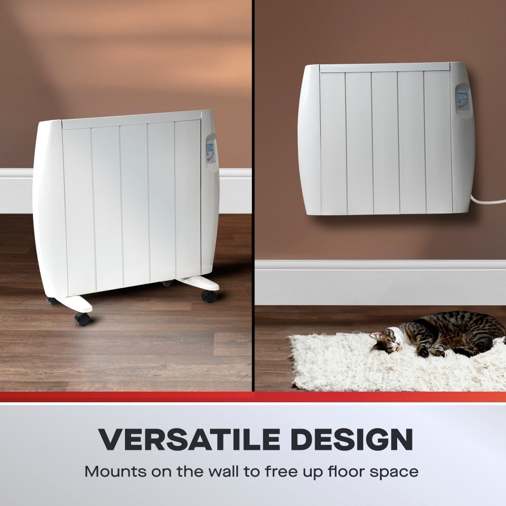 1500W Ceramic Electric Radiator, Freestanding or Wall Mounted