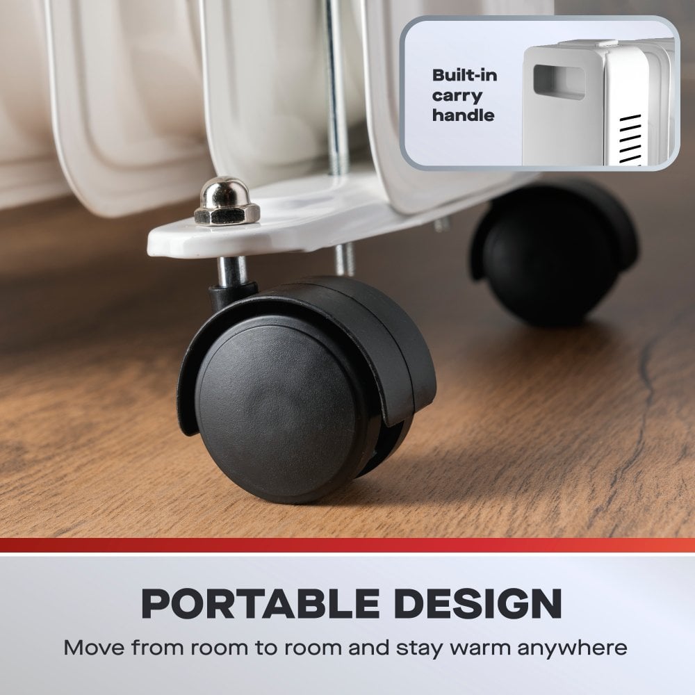 1500W Oil Filled Radiator with LED Display & Remote Control