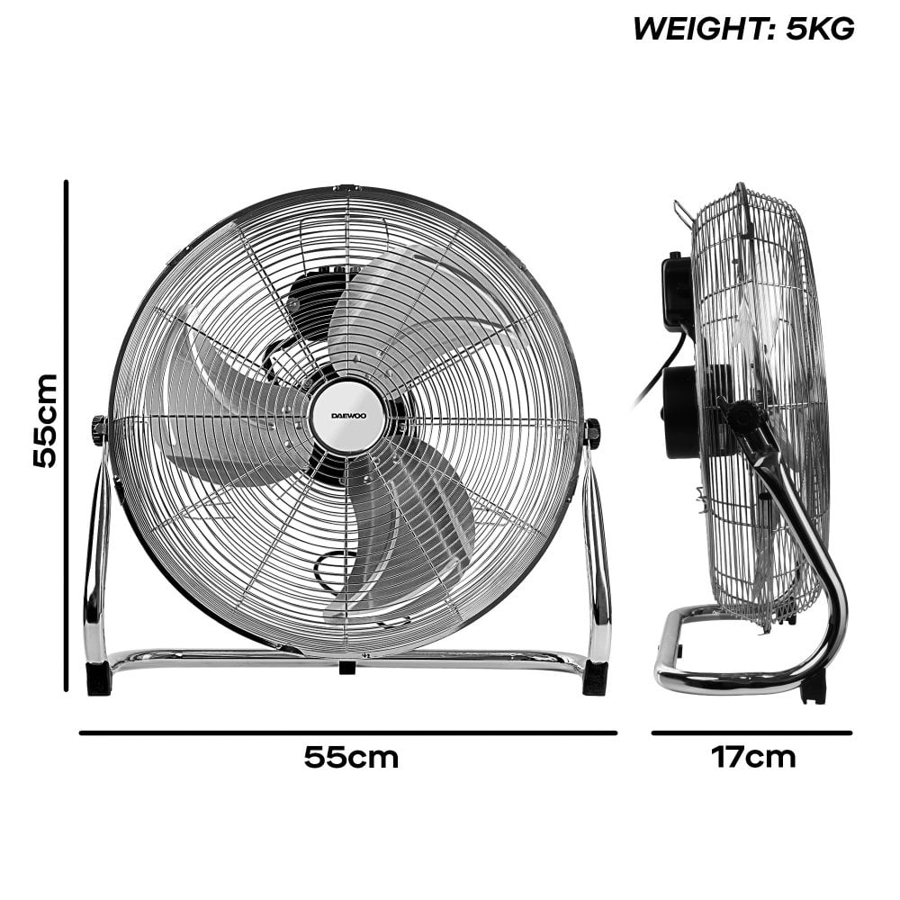18" High Velocity Chrome Floor Fan