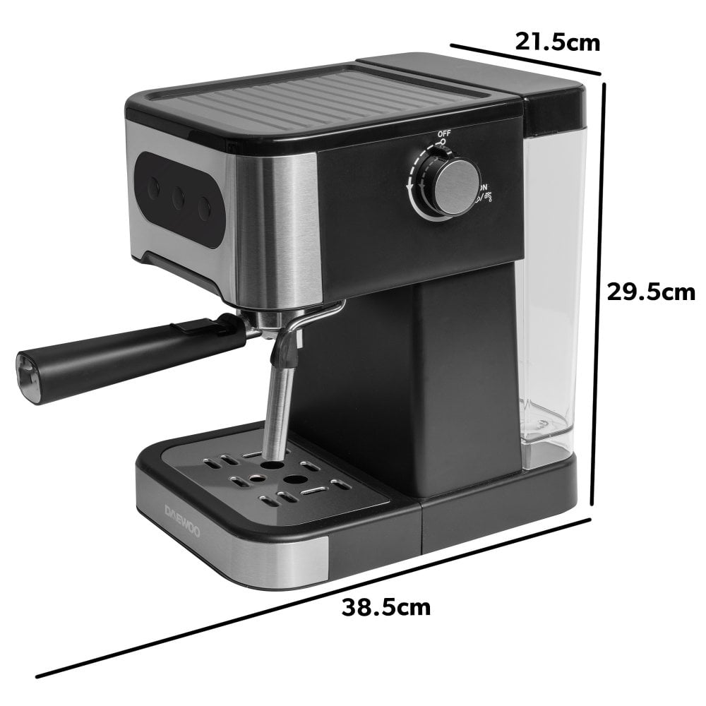 Daewoo 20 Bar Espresso Coffee Maker with Steam Wand