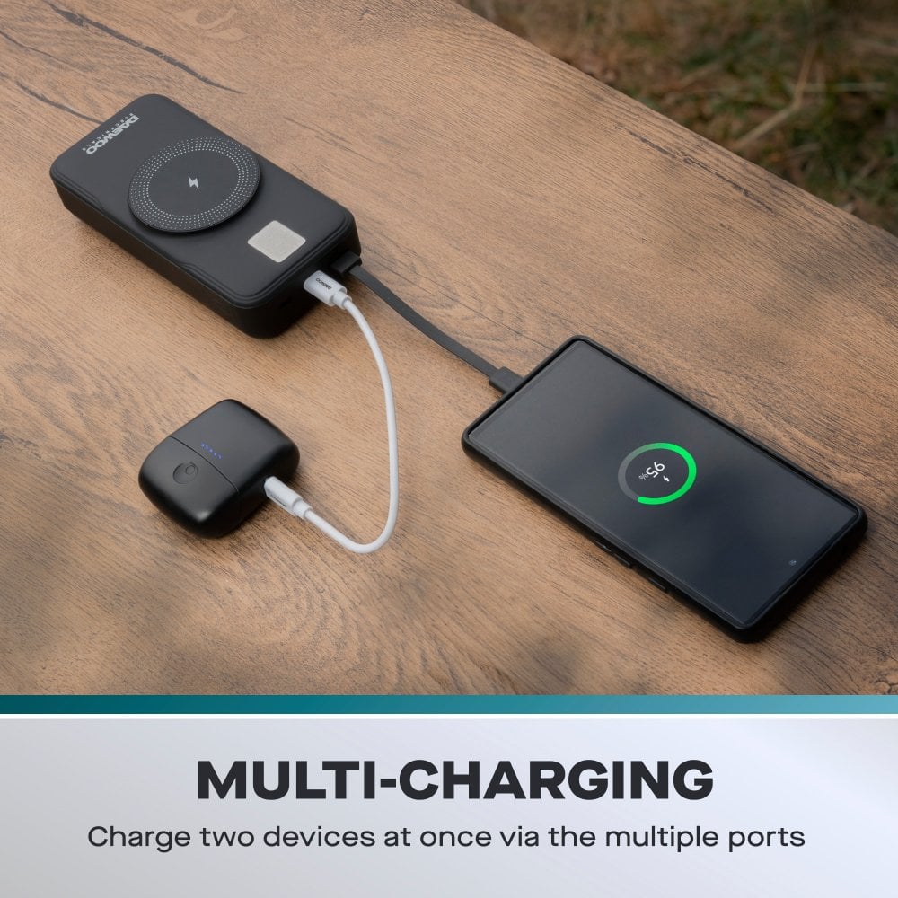 20000mAh Portable Power Bank with Built-in Cables