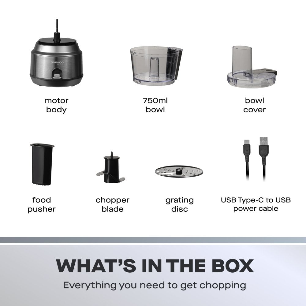 200W Cordless Pro 750ml Food Processor