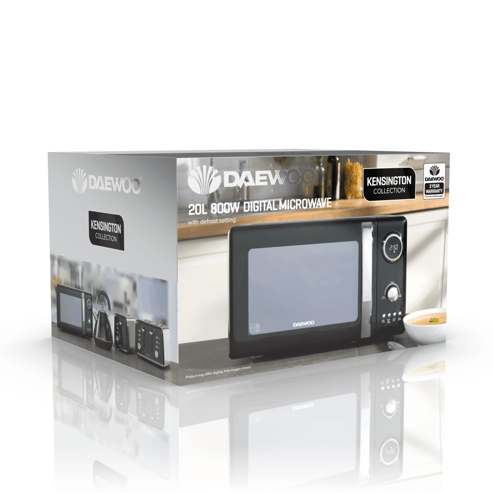 20L Black Kensington 800W Microwave