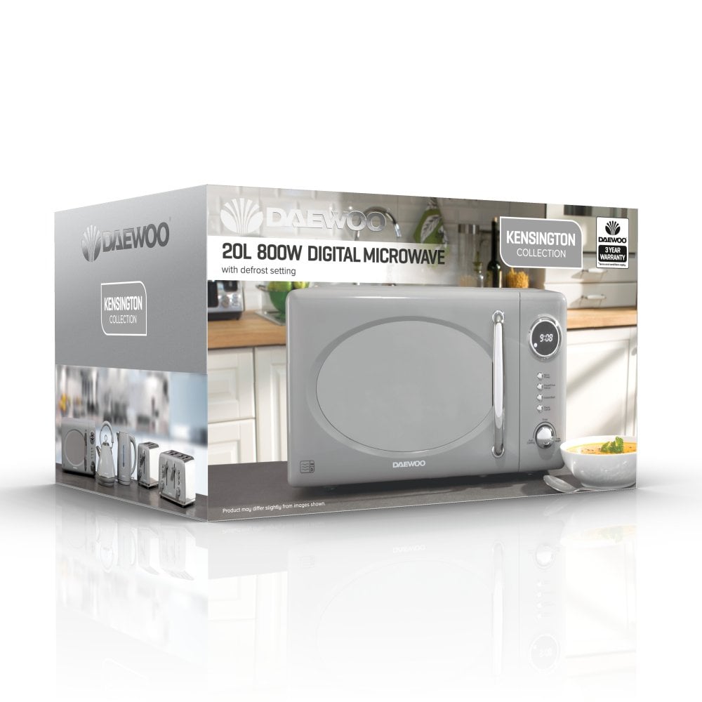 Daewoo 20L Grey Kensington 800W Microwave