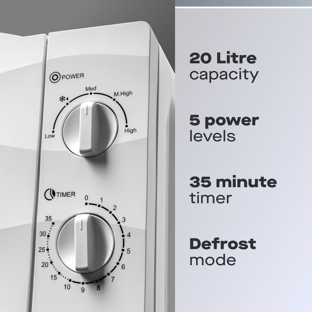 20L White 700W Microwave