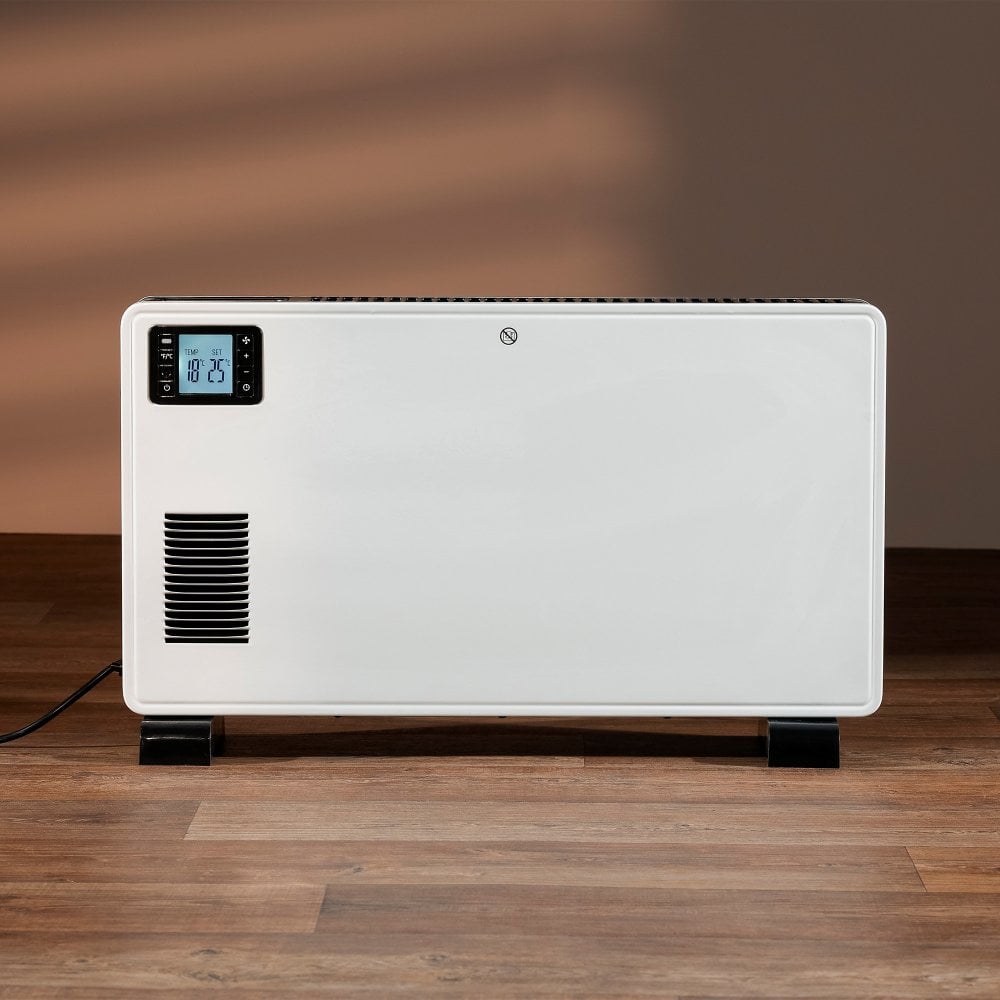 2300W White Convector Heater with LCD Display & Remote Control