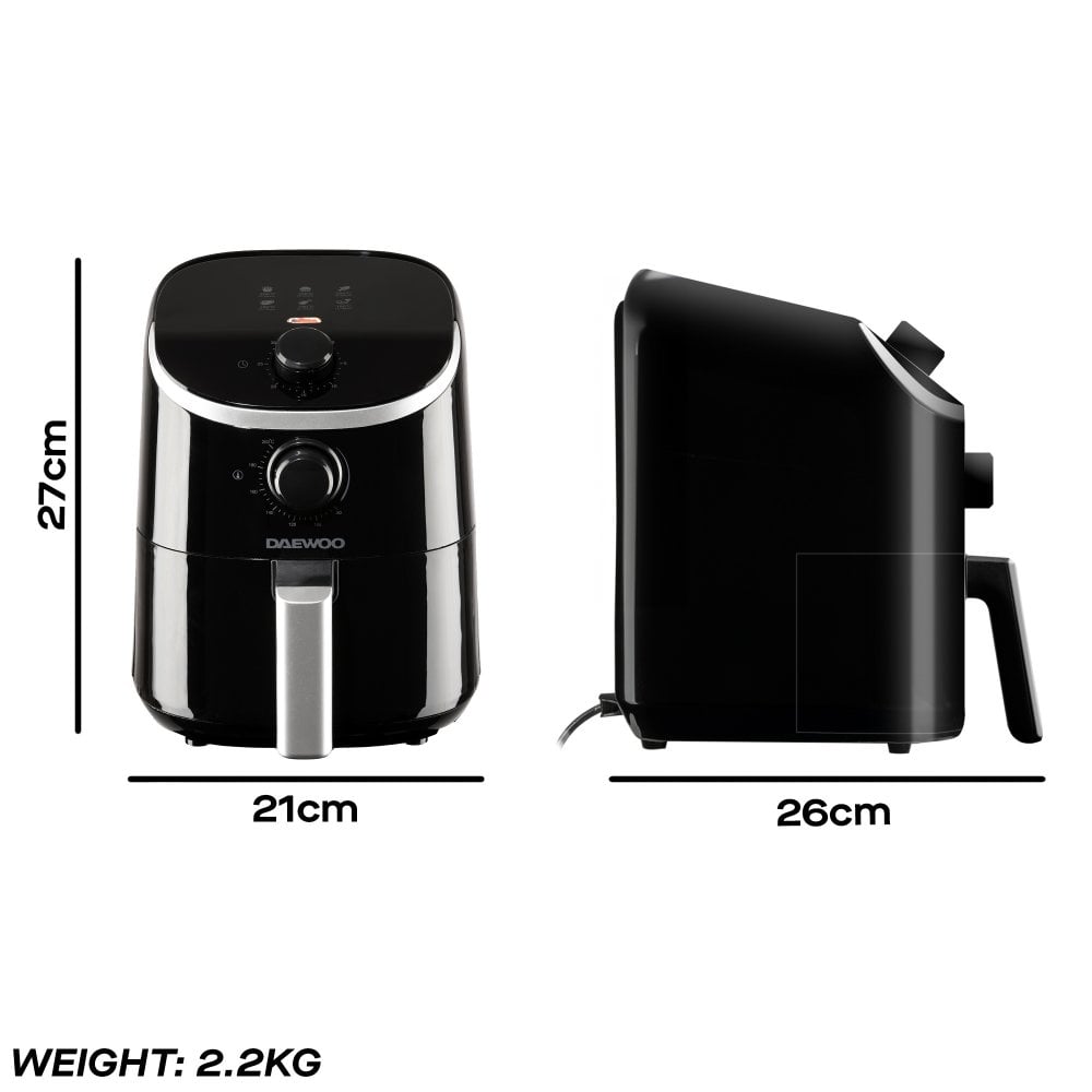 2L Compact Single Drawer Manual Air Fryer