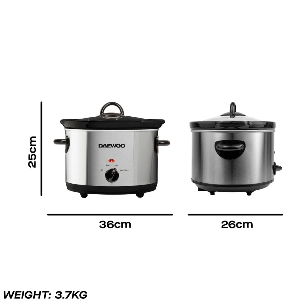 3.5L Slow Cooker, Stainless Steel